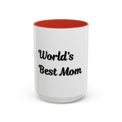 World's Best Mom Accent Coffee Mug - 11oz & 15oz - Perfect Gift for Mother's Day