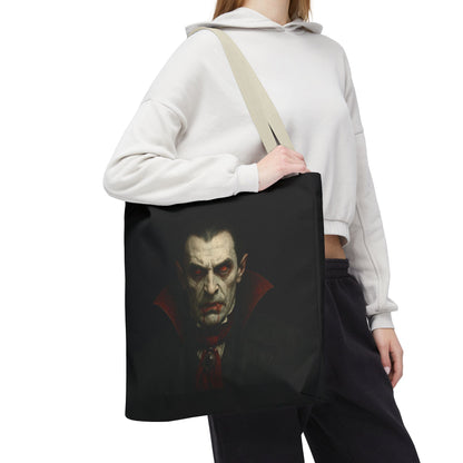 Vampire Haunted Tote Bag, Spooky Shopping Bag, Halloween Accessory, Gothic Style Handbag, Perfect for Halloween Parties, Unisex Tote