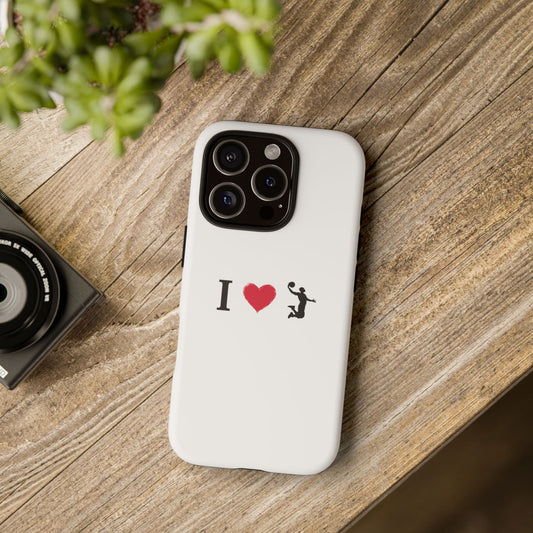 I Love Basketball Phone Case, Sporty Cell Cover, Basketball Gift for Players, Tough Cases, Love for Sports Accessories - product image