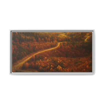 Autumn Landscape Framed Canvas Art, Cozy Home Decor, Warm Fall Vibes, Gift for Nature Lovers, Perfect for Thanksgiving