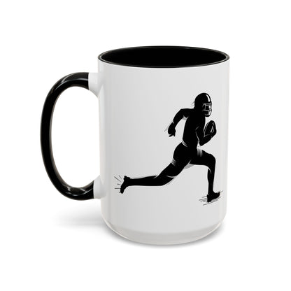 Football Player Themed Accent Coffee Mug, Sports Fan Gift, Unique Mug for Athletes, Coffee Lover, Game Day Essential
