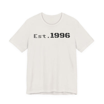 Unisex Jersey Tee - 'Est. 1996' Graphic Shirt, Birthday Gift, Casual Wear, Vintage Style, Retro Fashion, Gift for Him/Her