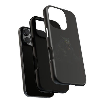 Werewolf Phone Case, Tough Cases, Black Panther Design, Gift for Animal Lovers, Phone Accessories, Fierce Phone Protection