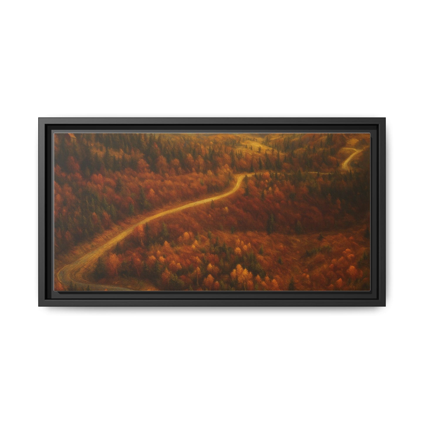 Autumn Landscape Framed Canvas Art, Cozy Home Decor, Warm Fall Vibes, Gift for Nature Lovers, Perfect for Thanksgiving