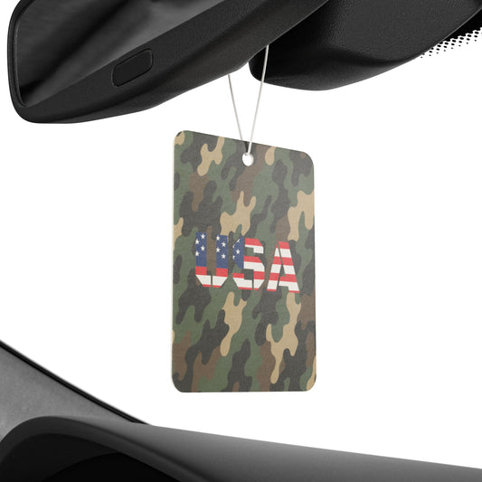 USA Camouflage Car Air Freshener, Military Style Air Freshener, Camo Air Freshener, Gift for Veterans, Patriotic Car Accessory - product image