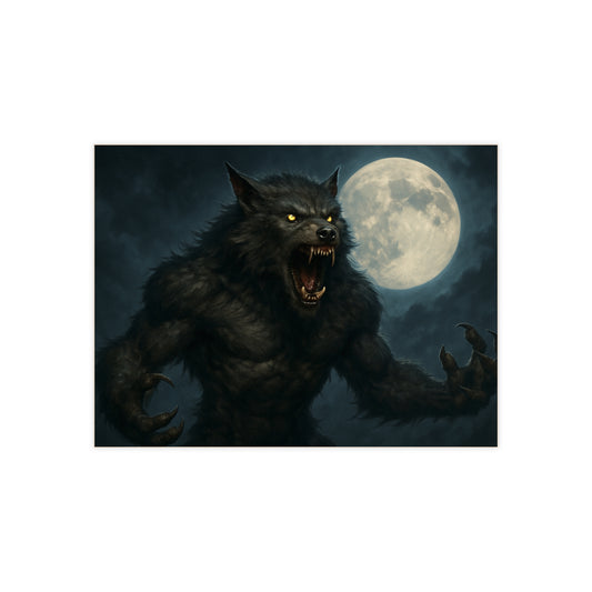 Werewolf Ceramics Decor, Unique Wolf Moon Tile, Gothic Home Accents, Halloween Gift, Dark Art Decoration, Spooky Wall Art