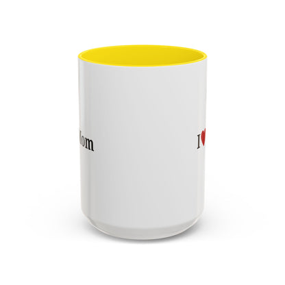 I Love Mom Accent Coffee Mug - Perfect Gift for Mother's Day & Special Occasions