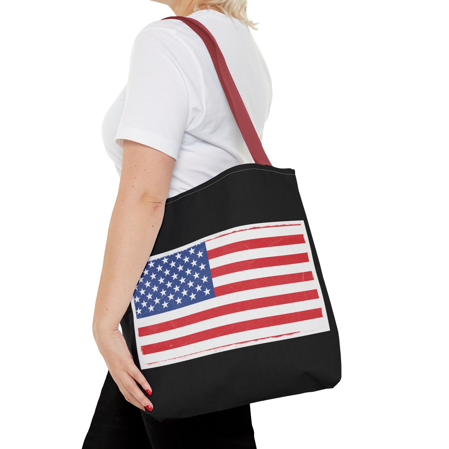 Patriotic Tote Bag, American Flag Carryall, Beach Bag, Reusable Shopping Tote, Independence Day Gift