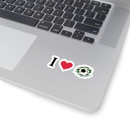 Soccer Love Kiss-Cut Stickers - Perfect for Fans, Gifts, Laptops, Bumpers, and Scrapbooking