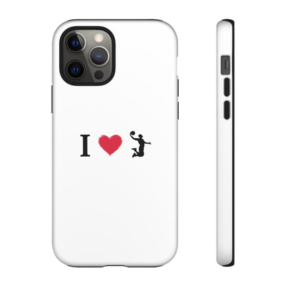I Love Basketball Phone Case, Sporty Cell Cover, Basketball Gift for Players, Tough Cases, Love for Sports Accessories