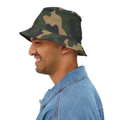 Camouflage Bucket Hat - Trendy AOP Headwear, Summer Fashion Accessory, Outdoor Adventure Cap, Unique Gift for Him/Her, Stylish Festival Hat