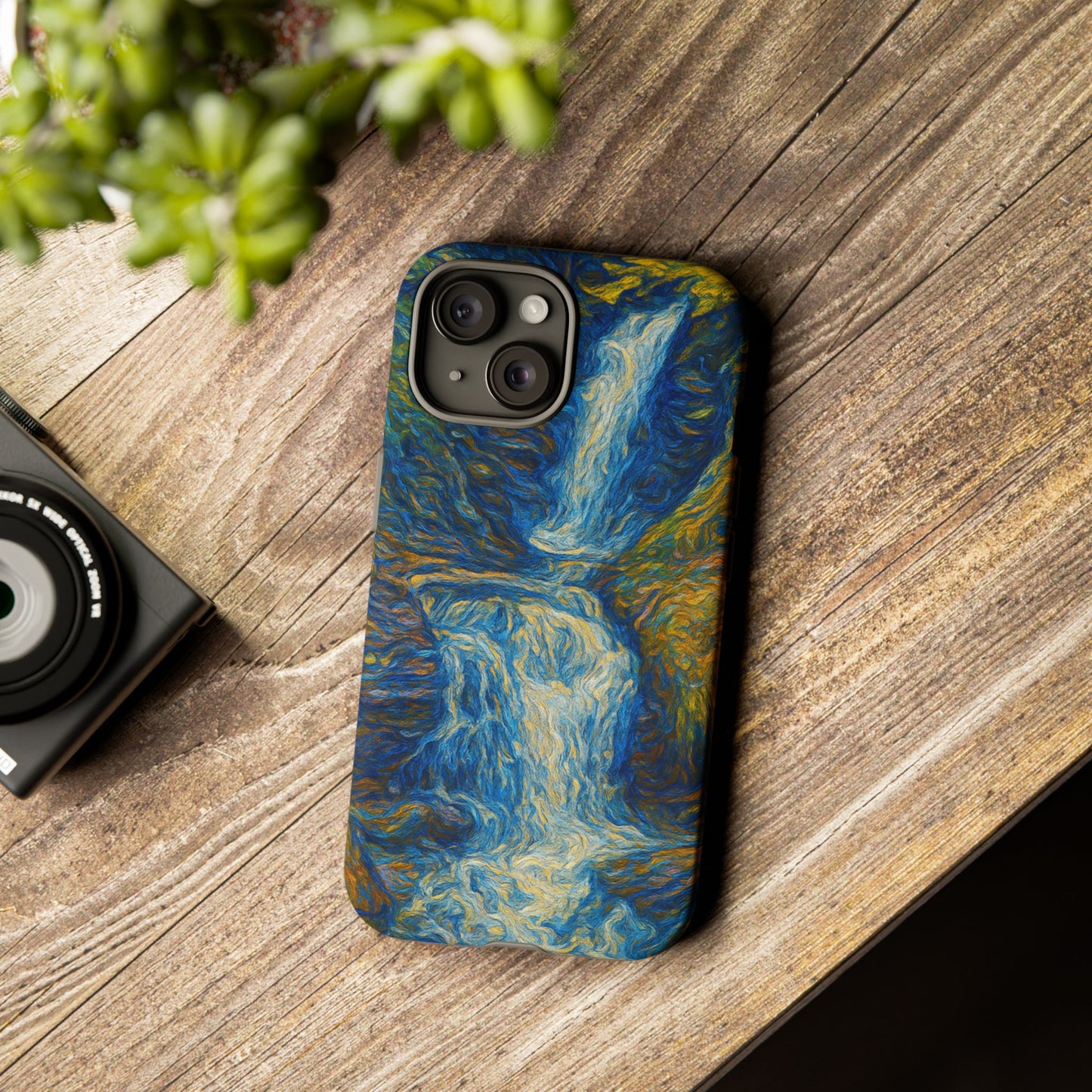 Artistic Phone Case - Waterfall Design, Unique Gift, Phone Accessory, Nature Lover, Original Artwork