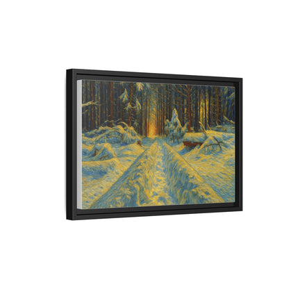 Canvas Art, Winter Landscape Wall Decor, Nature Lovers Gift, Seasonal Decor, Holiday Wall Art, Cozy Home Decoration, Framed Matte Canvas