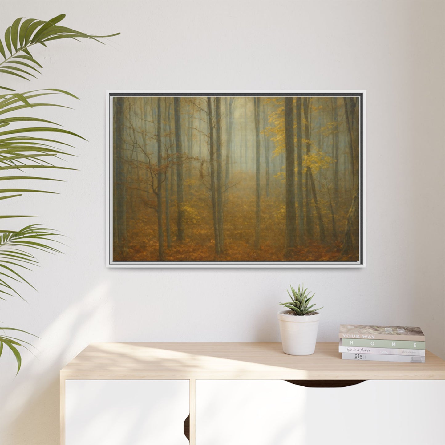 Framed Matte Canvas Art | Serenity in the Forest | Nature Wall Decor, Home Gallery, Cozy Living Room, Gift for Nature Lovers