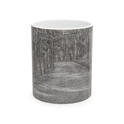 Nature-Inspired Abstract Ceramic Mug | Forest Path Design | Cozy Gift for Coffee Lovers | Home Decor | Nature Lover's Mug