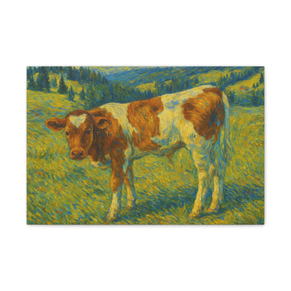 Cow Art Canvas Print, Rustic Farmhouse Decor, Animal Lover Gift, Country Wall Art, Thoughtful Homewarming