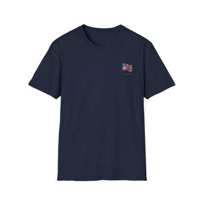 Patriotic Unisex Softstyle T-Shirt, American Flag Tee, USA Pride Shirt, Perfect for Independence Day, Casual Wear