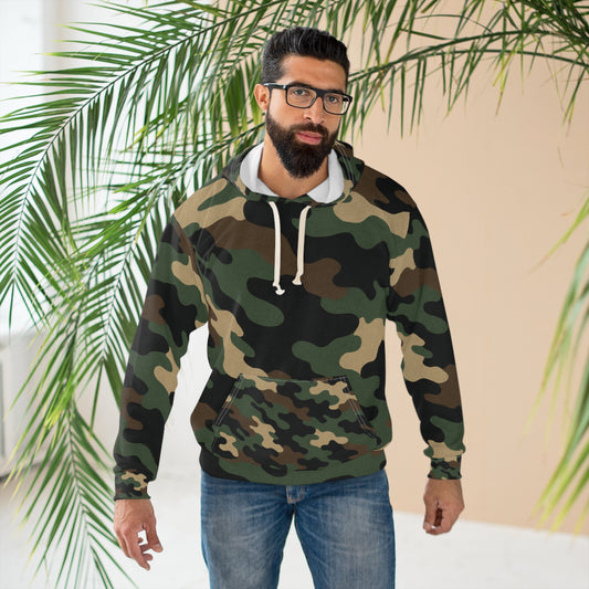 Camo Print Unisex Pullover Hoodie - Stylish, Comfortable, Perfect for Outdoor Adventures, Gifts for Him and Her, Casual Wear, All-Season - product image