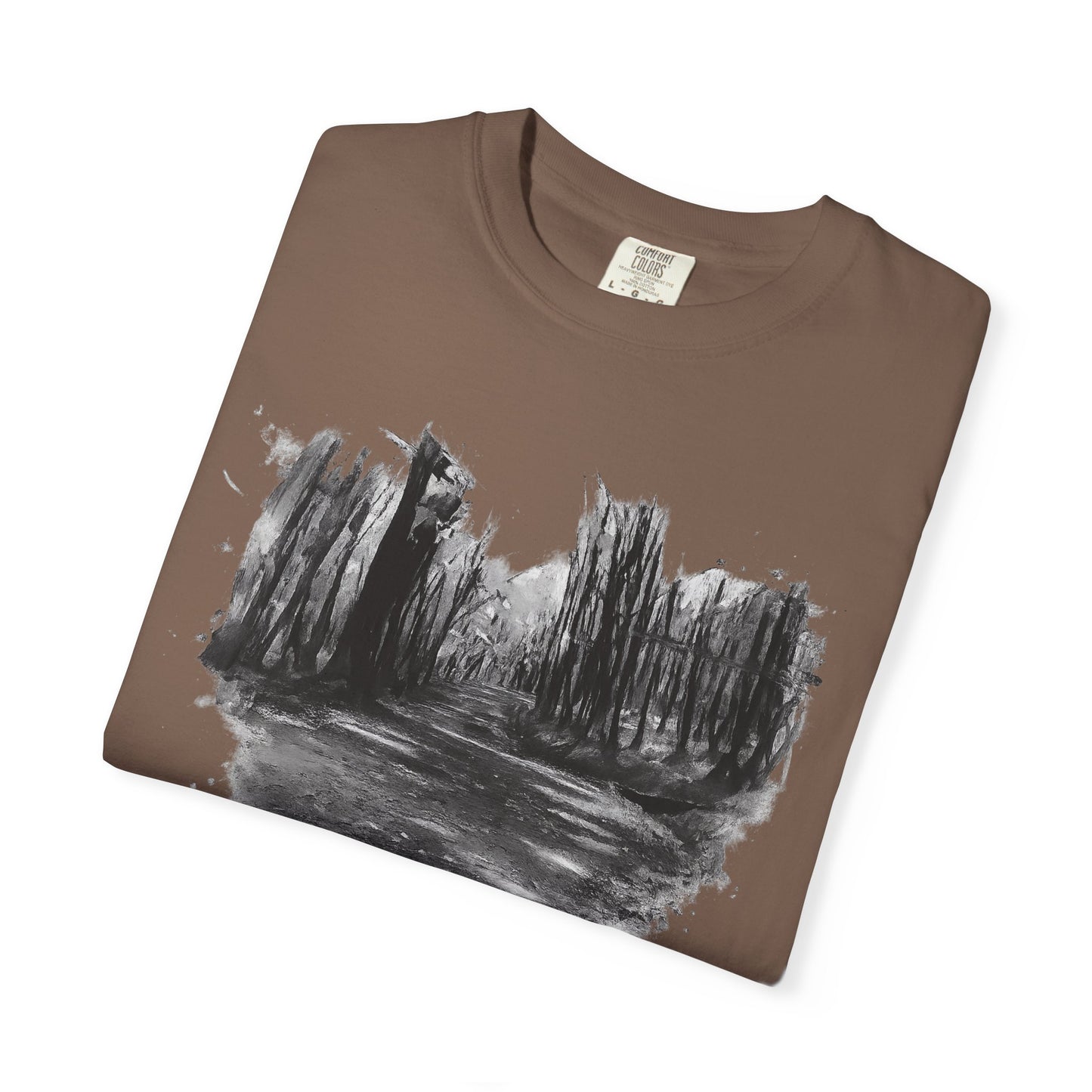 Artistic Forest Scene T-shirt | Nature Lover Gift, Outdoor Adventure Tee, Eco-Friendly Fashion, Vintage Inspired Clothing, Unisex Gift