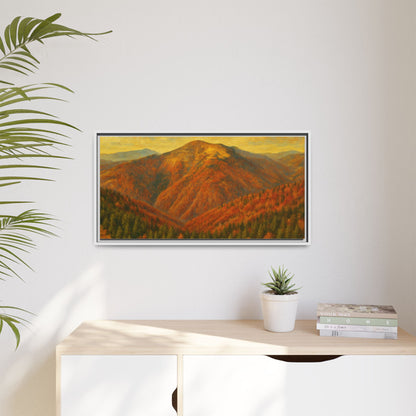 Autumn Landscape Wall Art, Cozy Home Decor, Nature Print, Framed Canvas, Fall Decorations, Gift Idea for Art Lovers