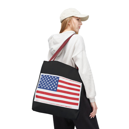 Patriotic Tote Bag, American Flag Carryall, Beach Bag, Reusable Shopping Tote, Independence Day Gift