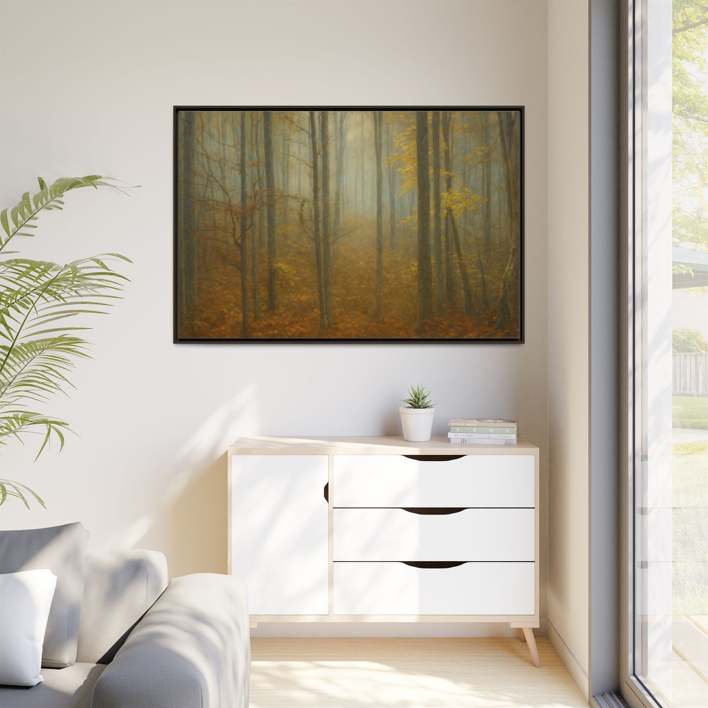Framed Matte Canvas Art | Serenity in the Forest | Nature Wall Decor, Home Gallery, Cozy Living Room, Gift for Nature Lovers