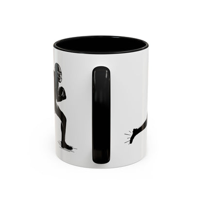 Football Player Themed Accent Coffee Mug, Sports Fan Gift, Unique Mug for Athletes, Coffee Lover, Game Day Essential