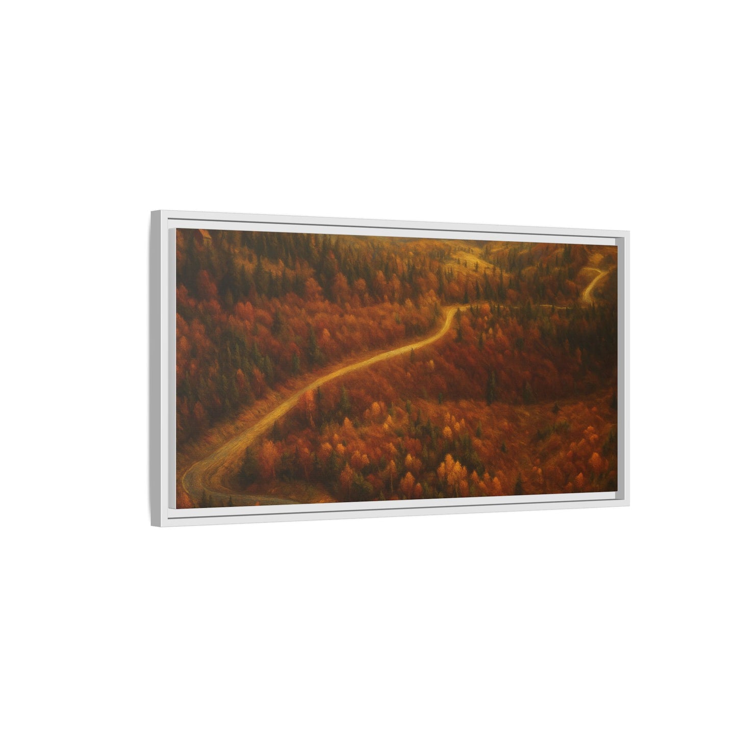 Autumn Landscape Framed Canvas Art, Cozy Home Decor, Warm Fall Vibes, Gift for Nature Lovers, Perfect for Thanksgiving