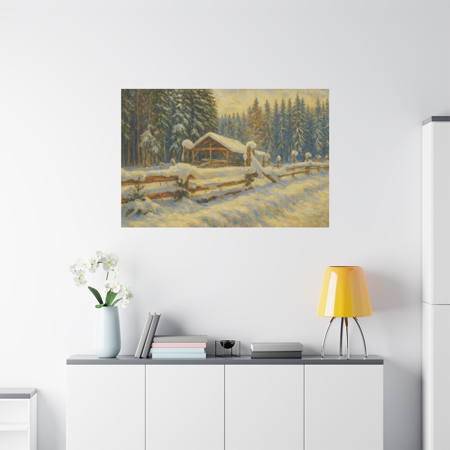 Canvas Wall Art, Winter Landscape Print, Home Decor, Rustic Art, Gift for Nature Lovers, Holiday Decoration