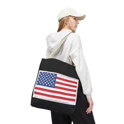 Patriotic Tote Bag, American Flag Carryall, Beach Bag, Reusable Shopping Tote, Independence Day Gift