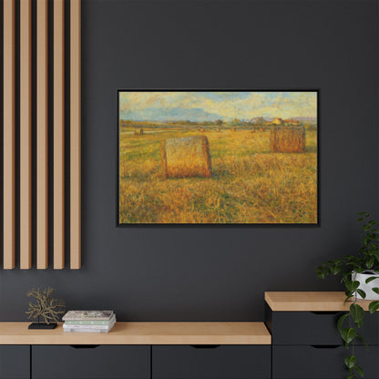 Framed Matte Canvas Wall Art - Rustic Farm Landscape, Country Decor, Home Gallery, Gift for Nature Lovers, Housewarming Decor
