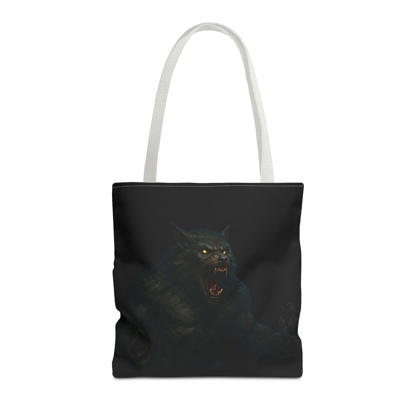 Fierce Werewolf Tote Bag, Halloween Accessories, Dark Art Tote, Animal Lover Gift, Geeky Shopping Bag