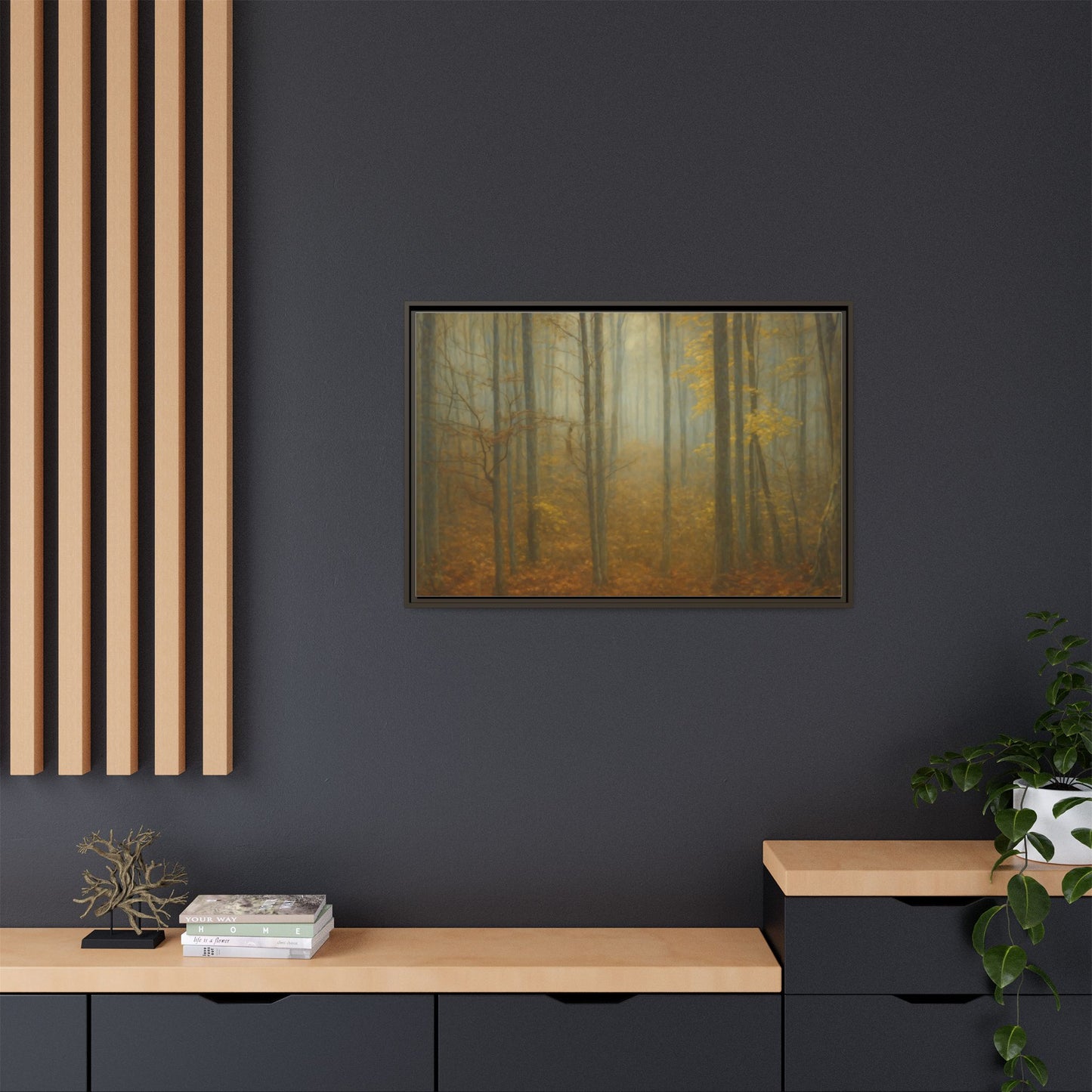 Framed Matte Canvas Art | Serenity in the Forest | Nature Wall Decor, Home Gallery, Cozy Living Room, Gift for Nature Lovers