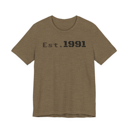 Established 1991 Unisex Jersey Tee | Vintage Anniversary Gift | Casual Wear, Birthday Shirt, Retro Style, Statement Tee, Gift for Him/Her