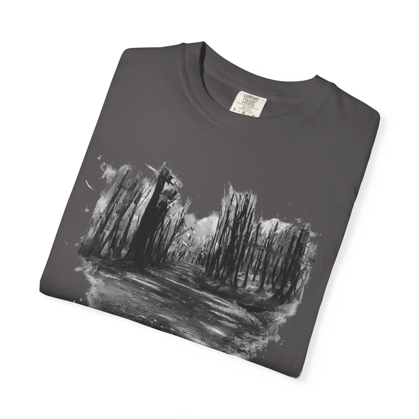 Artistic Forest Scene T-shirt | Nature Lover Gift, Outdoor Adventure Tee, Eco-Friendly Fashion, Vintage Inspired Clothing, Unisex Gift