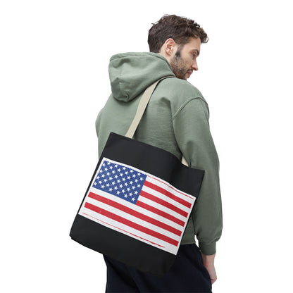 Patriotic Tote Bag, American Flag Carryall, Beach Bag, Reusable Shopping Tote, Independence Day Gift