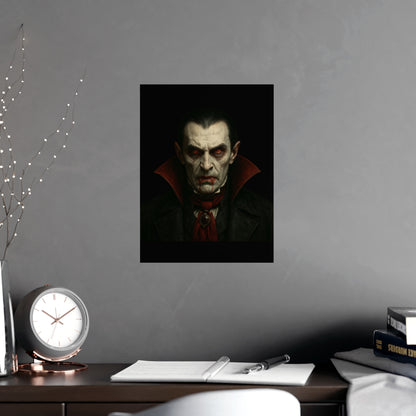 Gothic Vampire Art Poster, Spooky Wall Decor, Horror Room Accent, Perfect for Halloween, Gothic Decor, Home Office Artwork