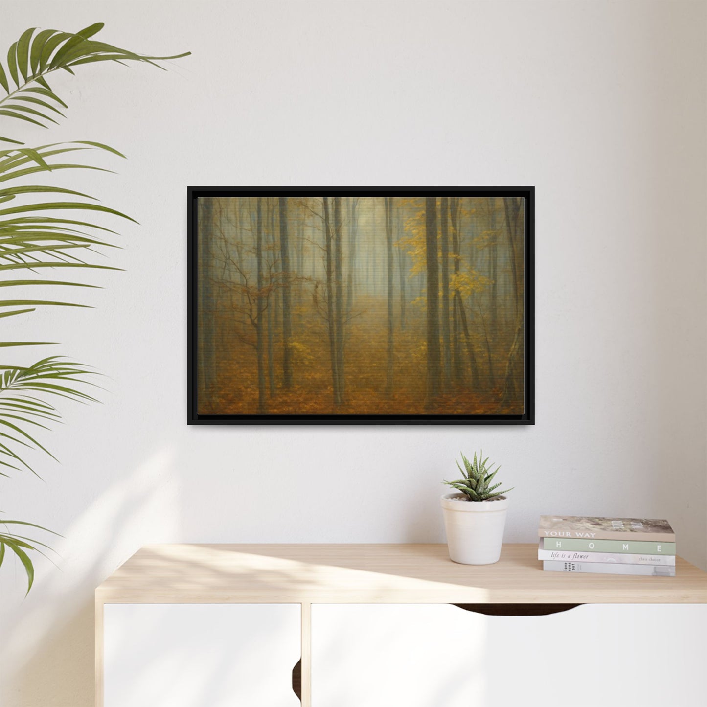 Framed Matte Canvas Art | Serenity in the Forest | Nature Wall Decor, Home Gallery, Cozy Living Room, Gift for Nature Lovers