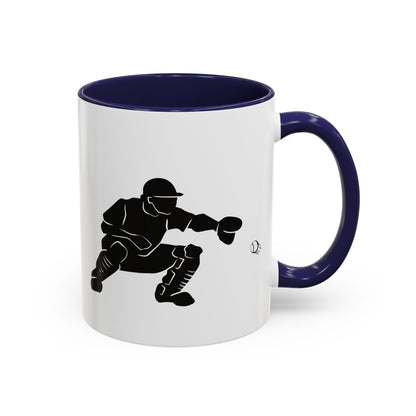 Baseball Catcher Coffee Mug, Sports Gift for Coaches, Black Accent Mug for Fans, Perfect for Birthdays & Celebrations, Unique Cup