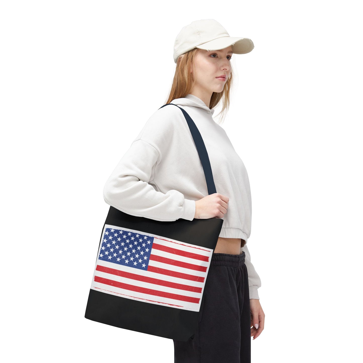 Patriotic Tote Bag, American Flag Carryall, Beach Bag, Reusable Shopping Tote, Independence Day Gift