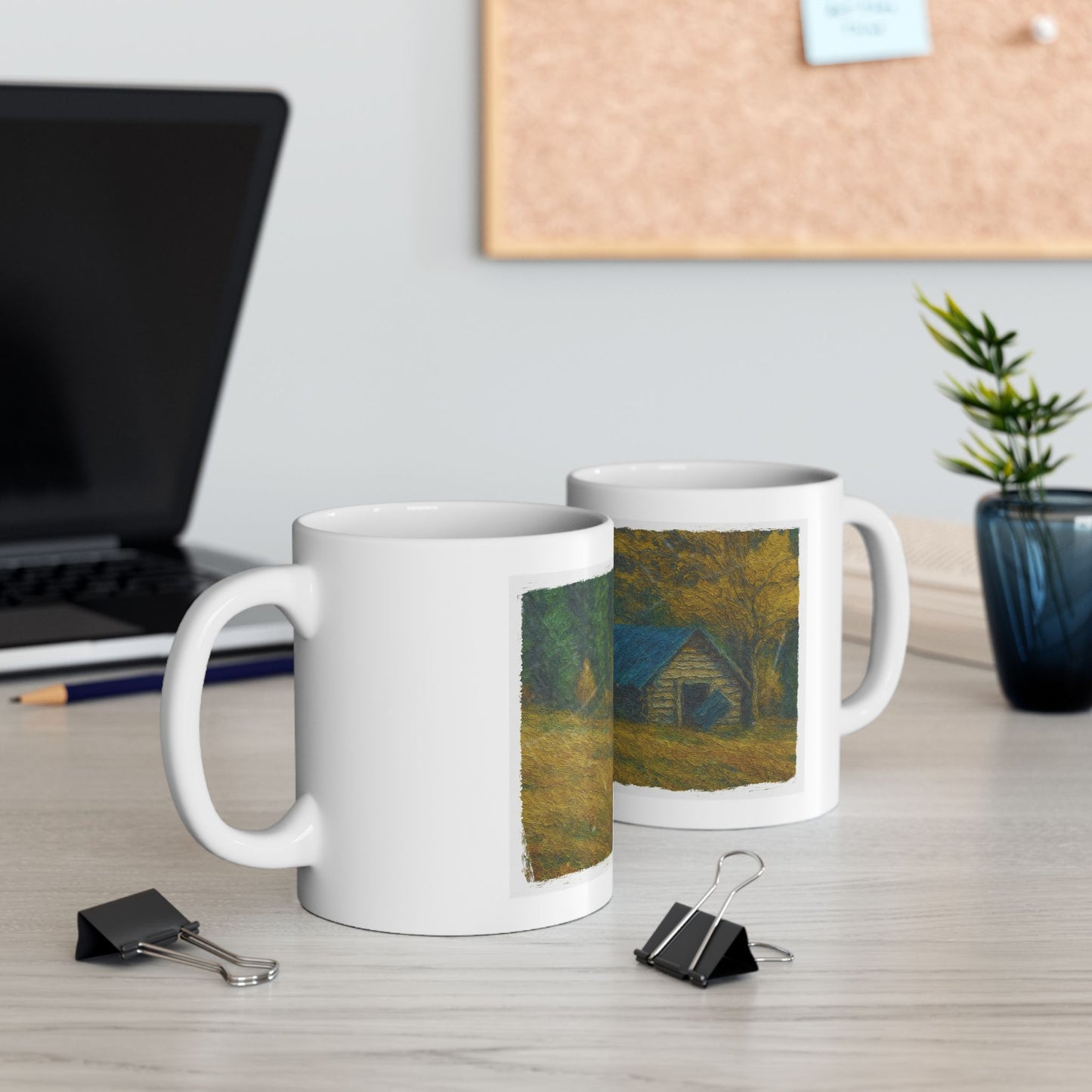 Rustic Cabin Ceramic Mug - Cozy Coffee Cup, Handmade Gift for Nature Lovers, Perfect for Home or Office, Great for Christmas, [...]
