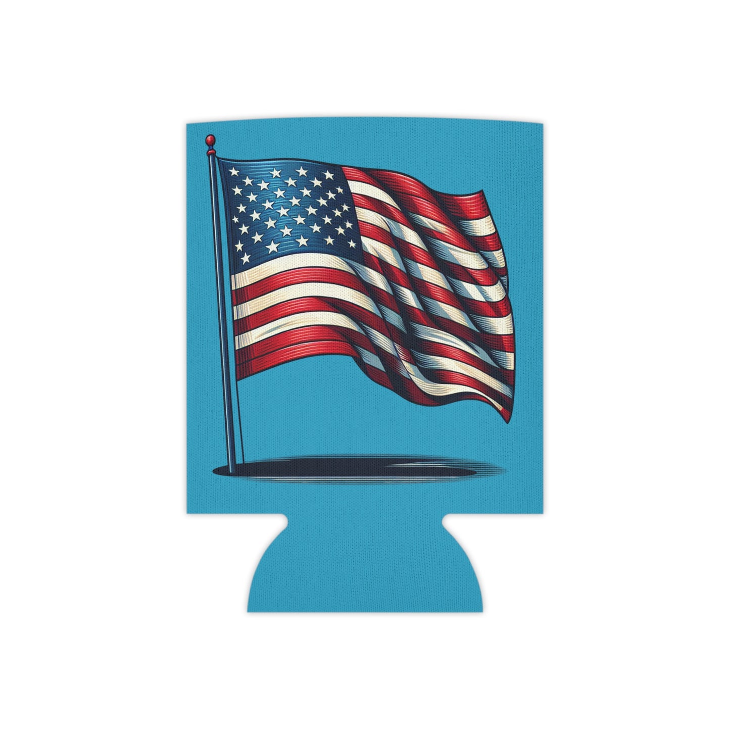 Patriotic Can Cooler, Summer BBQ Accessory, Independence Day Drink Holder, Americana Coaster, USA Party Favor