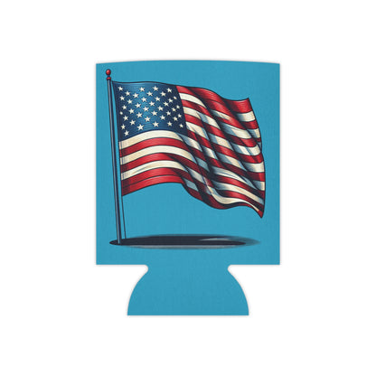 Patriotic Can Cooler, Summer BBQ Accessory, Independence Day Drink Holder, Americana Coaster, USA Party Favor