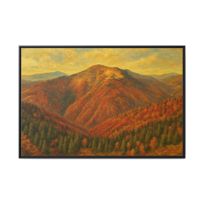 Autumn Landscape Wall Art, Cozy Home Decor, Nature Print, Framed Canvas, Fall Decorations, Gift Idea for Art Lovers