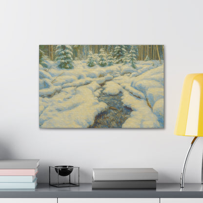 Winter Landscape Canvas Art, Nature Decor, Gallery Wall Art, Cozy Home Accent, Winter Wonderland Painting