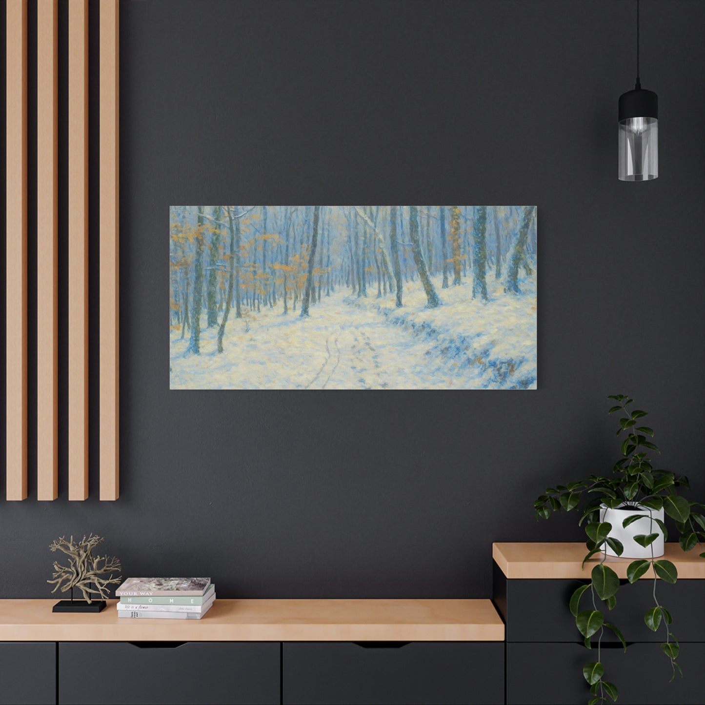 Winter Wonderland Canvas Art, Stretched Canvas Wall Decor, Home Decor, Art for Living Room, Gift for Nature Lovers, Cozy Winter Vibes