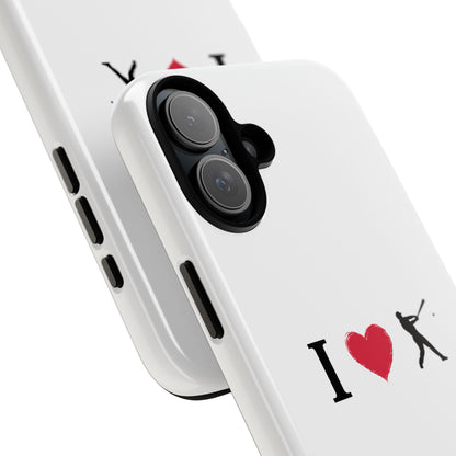 Baseball Love Phone Case, Tough Cases for Sports Lovers, i Heart Baseball Protection, Gift for Players, Cute Sports Case