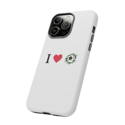 Soccer Phone Case, I Love Soccer, Tough Case Cover, Sporty Phone Accessories, Gift for Soccer Lovers, Unique Soccer Design