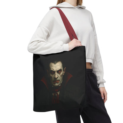 Vampire Haunted Tote Bag, Spooky Shopping Bag, Halloween Accessory, Gothic Style Handbag, Perfect for Halloween Parties, Unisex Tote