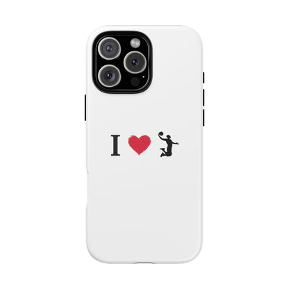 I Love Basketball Phone Case, Sporty Cell Cover, Basketball Gift for Players, Tough Cases, Love for Sports Accessories
